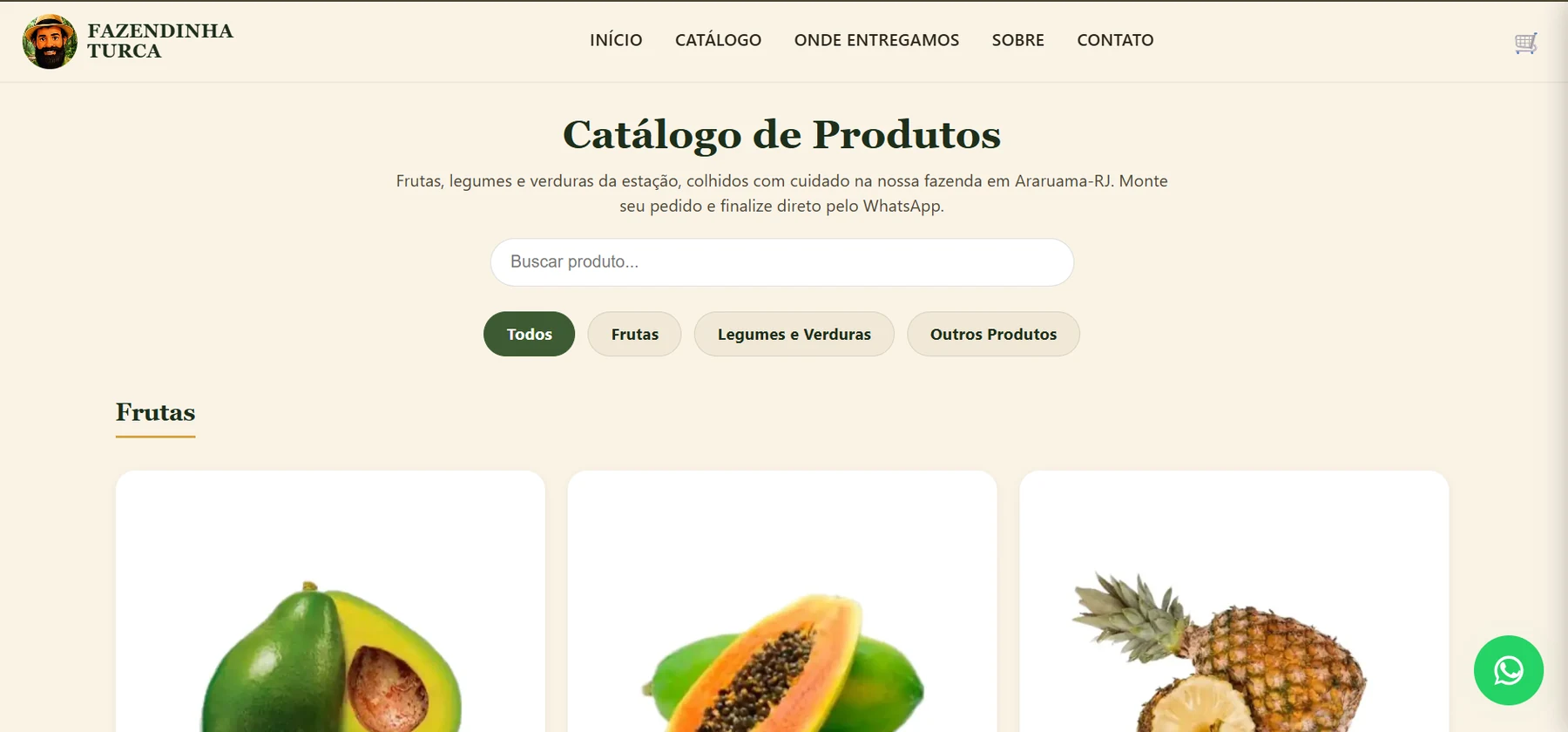 Mercadinho online da Fazendinha Turca
